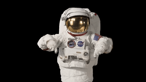 GIF astronaut pointing down social rocketeers marc rodan